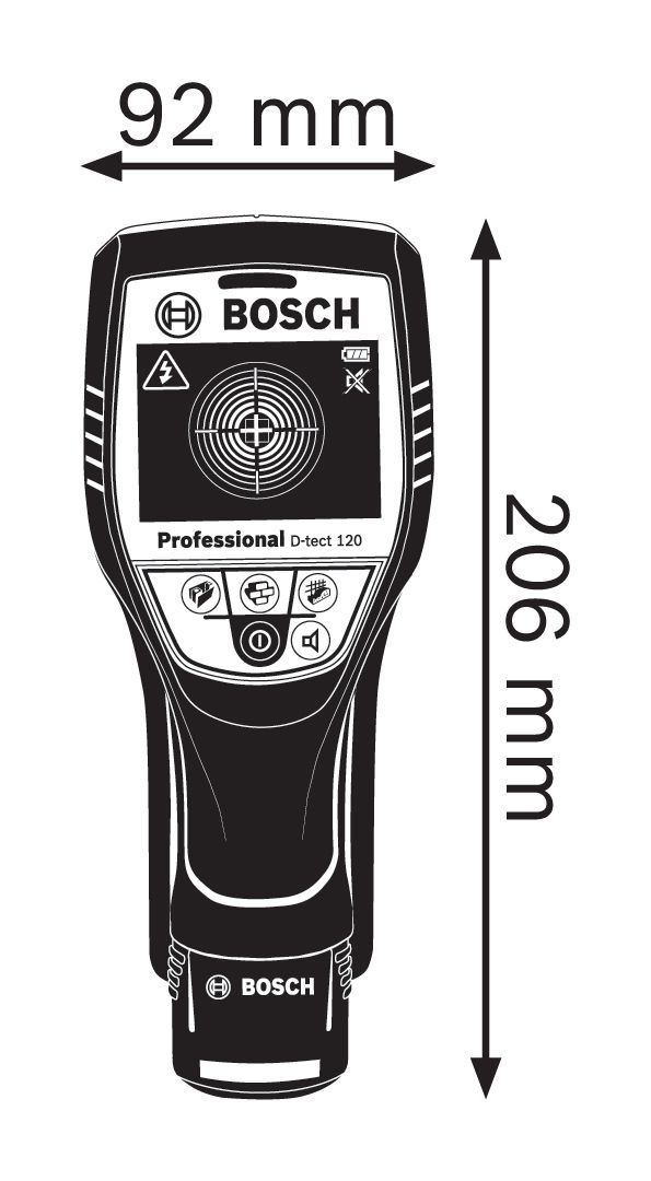 D-tect 120 Bosch Akumulatorski univerzalni detektor SOLO | 0601081308 - Slika 2