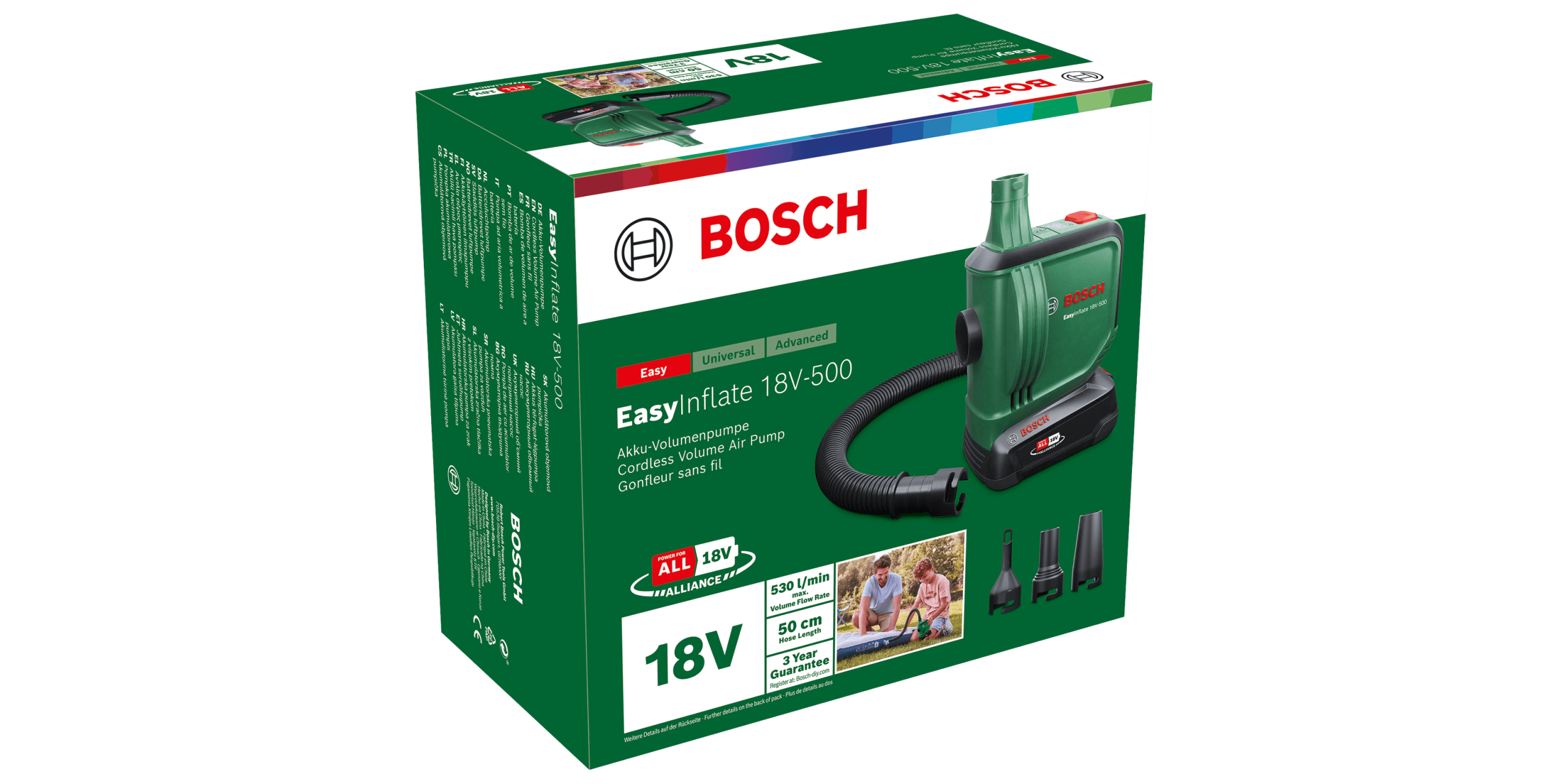 Bosch EasyInflate 18V-500 akumulatorska pneumatska pumpa za vazduh 1x2,0 Ah | 0603947201 - Slika 2