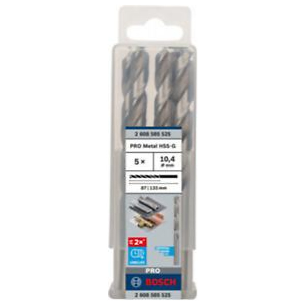 Bosch PRO Metal 10,4×87×133 mm HSS-G spiralna burgija pak. 5 kom. | 2608585525 - Image 2