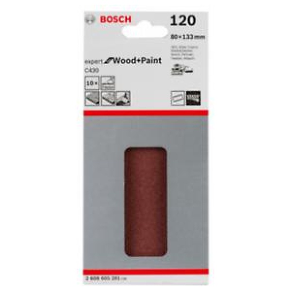 Bosch 10-delni set brusnih listova Expert for Wood and Paint 80x133  P120 | 2608605281 - Image 2