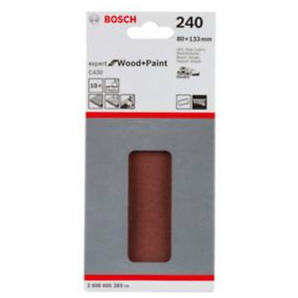 Bosch 10-delni set brusnih listova Expert for Wood and Paint  80x133 P240 | 2608605283 - Image 2