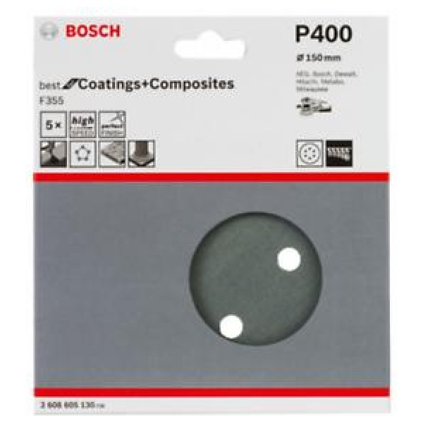 Bosch 5-delni set brusnih listova Best for Coatings and Composites 150 mm  P400 | 2608605130 - Image 2