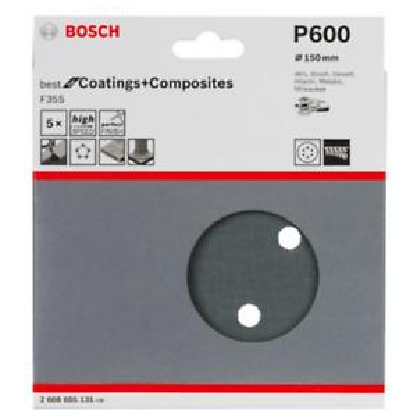 Bosch 5-delni set brusnih listova Best for Coatings and Composites 150 mm  P600 | 2608605131 - Image 2