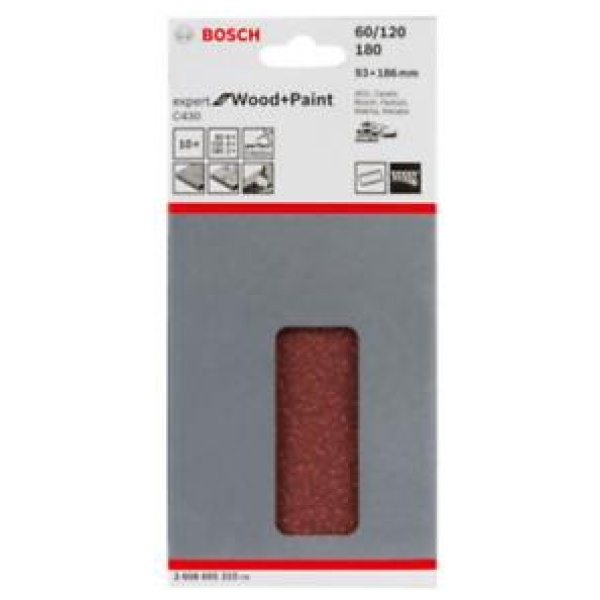 Bosch 10-delni set brusnih listova Expert for Wood and Paint  93x185 P60/120/180 | 2608605310 - Image 2