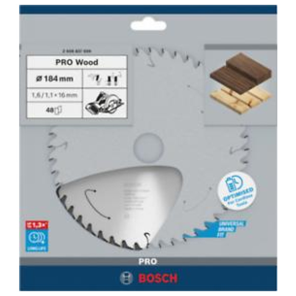 Bosch PRO 184x1,6x16mm T48 list za Drvo akumulatorske kružne testere | 2608837699 - Image 2