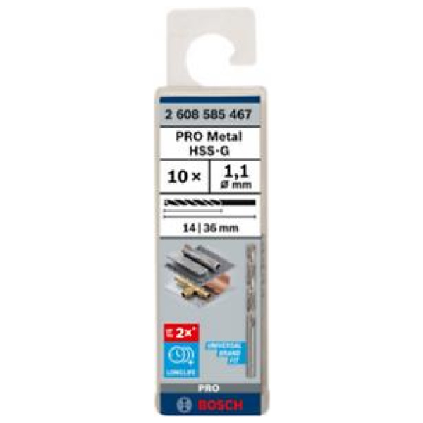Burgija 1,1mm za metal HSS-G Bosch pak.10 kom. | 2608585467 - Image 2