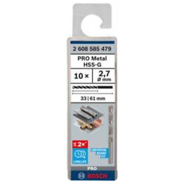 Burgija 2,7mm za metal HSS-G Bosch pak.10 kom. | 2608585479 - Image 2
