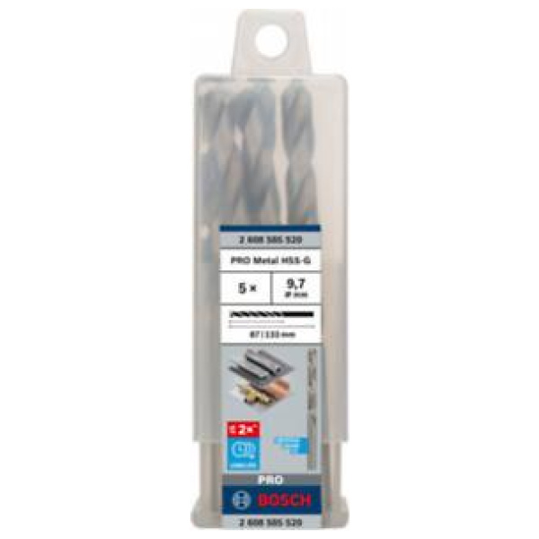 Bosch PRO 9.7x87x133 mm Metal HSS-G burgija pak.5 kom.  | 2608585520 - Image 2