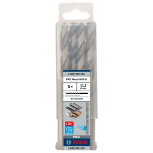Bosch PRO 11,1×94×142 mm Metal HSS-G spiralna burgija  pak.5 kom. | 2608585530 - Image 2
