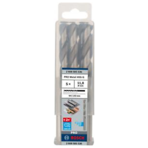 Bosch PRO 11,8×94×142 mm Metal HSS-G spiralna burgija pak. 5 kom.| 2608585536 - Image 2