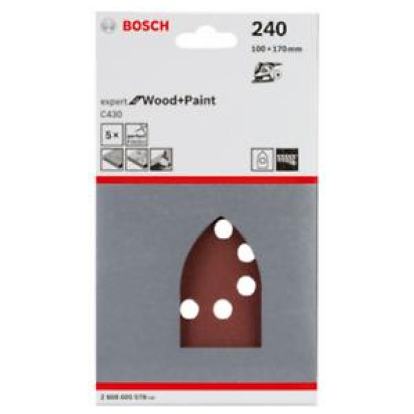 Bosch 5-delni set brusnih listova Expert for Wood and Paint 100x160 P120 | 2608605578 - Image 2