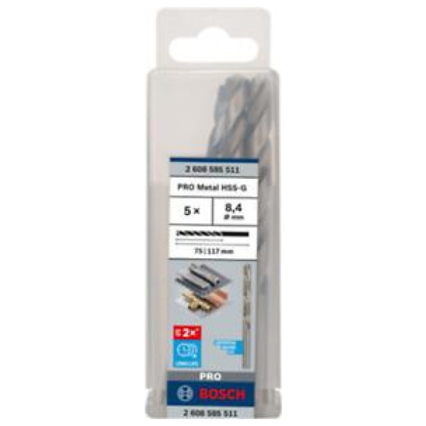 PRO Metal 8,4×75×117 mm HSS-G spiralna burgija standardne dužine pak.5 kom. | 2608585511 - Image 2