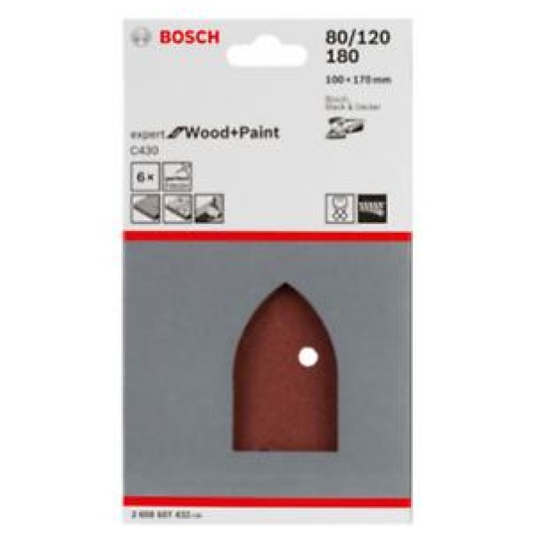 Bosch 5-delni set brusnih listova P80 P120 P180 | 2608607432 - Image 2