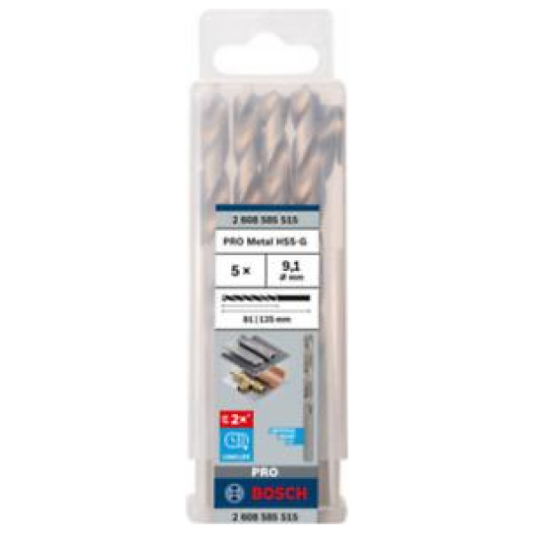 PRO Metal 9,1×81×125 mm HSS-G spiralna burgija standardne dužine pak.5 kom. | 2608585515 - Image 2