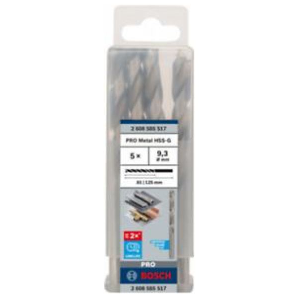 PRO Metal 9,3×81×125 mm HSS-G spiralna burgija standardne dužine pak.5 kom. | 2608585517 - Image 2