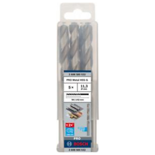 Bosch PRO 11,3×94×142 mm Metal HSS-G spiralna burgija pak.5 kom.| 2608585532 - Image 2