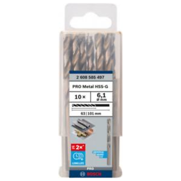Burgija 6,1mm za metal HSS-G Bosch pak.10 kom. | 2608585497 - Image 2