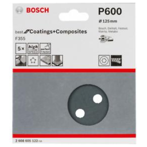 Bosch 5-delni set brusnih listova Best for Coatings and Composites 125 mm P600 | 2608605122 - Image 2