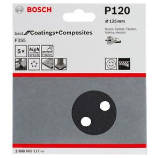 Bosch 5-delni set brusnih listova Best for Coatings and Composites 125 mm P120 | 2608605117 - Image 2