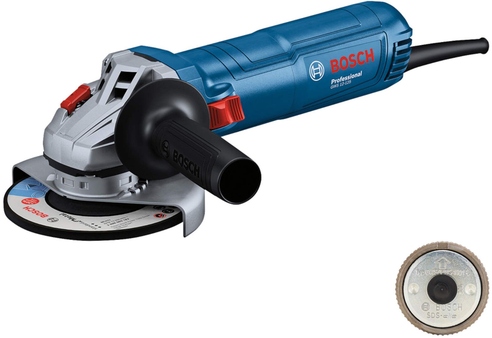 GWS 12-125 Bosch Ugaona brusilica + SDS navrtka 1200W | 06013A6104