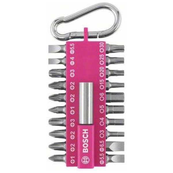 Bosch 21-delni set bitova kopča roze | 2607012000