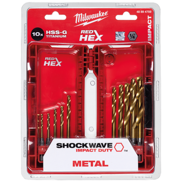 Udarne burgije za metal Milwaukee TIN HEX 1/4” 3-10mm / set 10 komada | 48894759 - Image 3