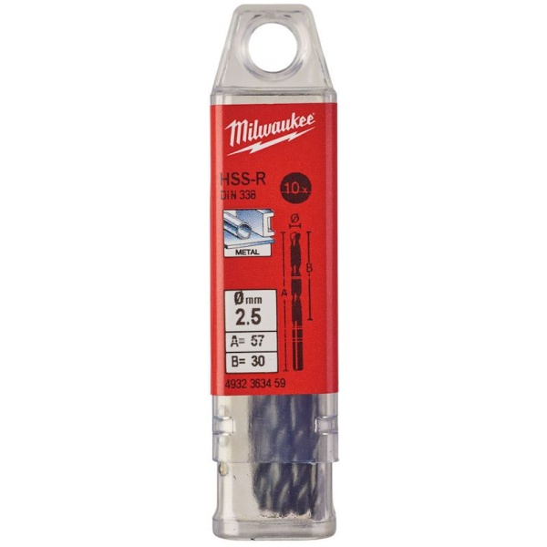 Burgija za metal Milwaukee HSS-R 2,5mm/10 komada | 4932363459 - Image 2