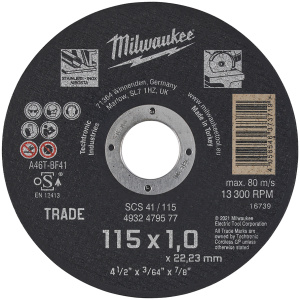 Milwaukee Ploča rezna 115 x 1 x 22,2 mm za metal | 4932479577