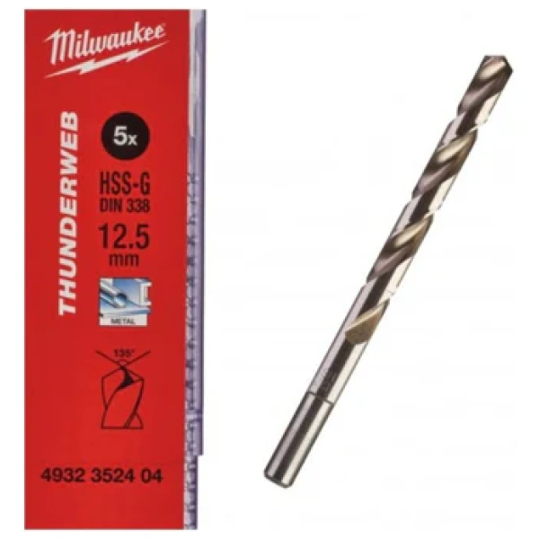 Pakovanje burgija Milwaukee HSS-G 12,5mm /5 kom. | 4932352404