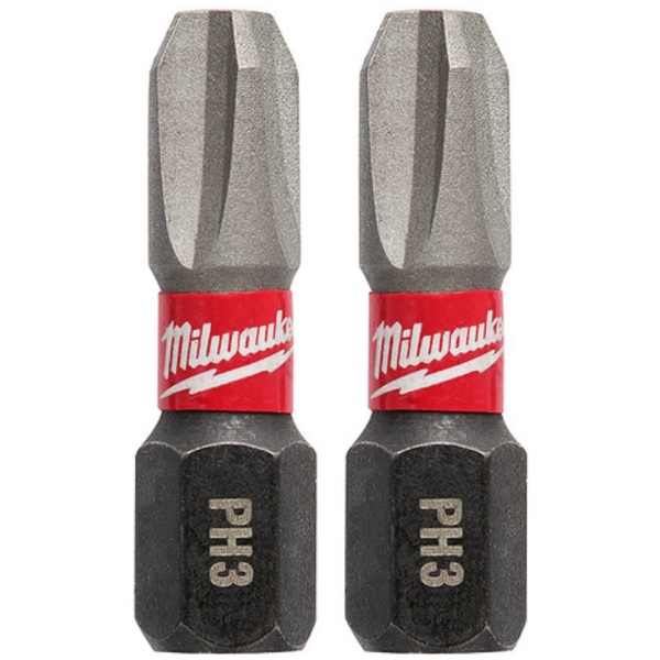 Udarni bitovi Milwaukee SHOCKWAVE ojačani 1/4" PH3 x 25mm / 2 kom  | 4932430857