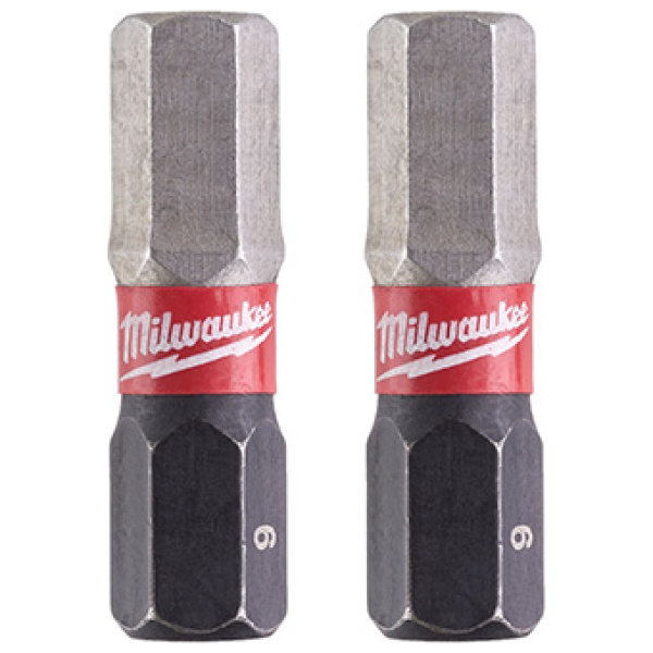 Udarni bitsevi Milwaukee HEX SHOCKWAVE ojačani HEX 6 x 25mm 1/4" / 2 kom | 4932430897 - Image 2