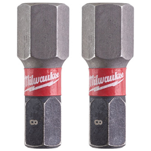 Udarni bitsevi Milwaukee HEX SHOCKWAVE ojačani HEX 8 x 25mm 1/4" / 2 kom | 4932430898 - Image 2