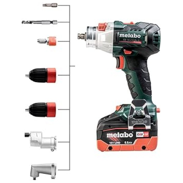 GB 18 LTX BL Q I 18V  Aku.bušilica - odvrtač + ureznik navoja Metabo 2x5,2Ah l 602362500 - Image 2