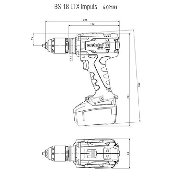 BS 18 LTX Impuls Metabo akumulatorska bušilica/odvrtač  18v SET 3x4,0Ah l 602191960 - Image 2