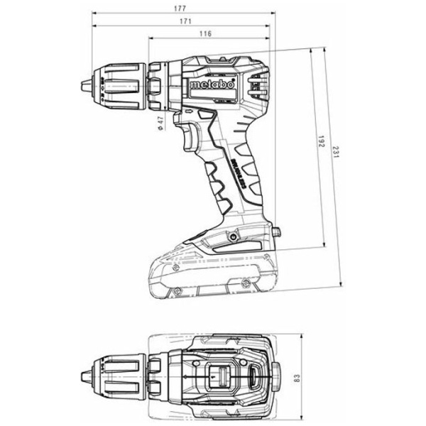 SB 18 L BL Akumulatorska vibraciona bušilica - odvrtač Metabo 2x2 Ah l 602331500 - Image 3