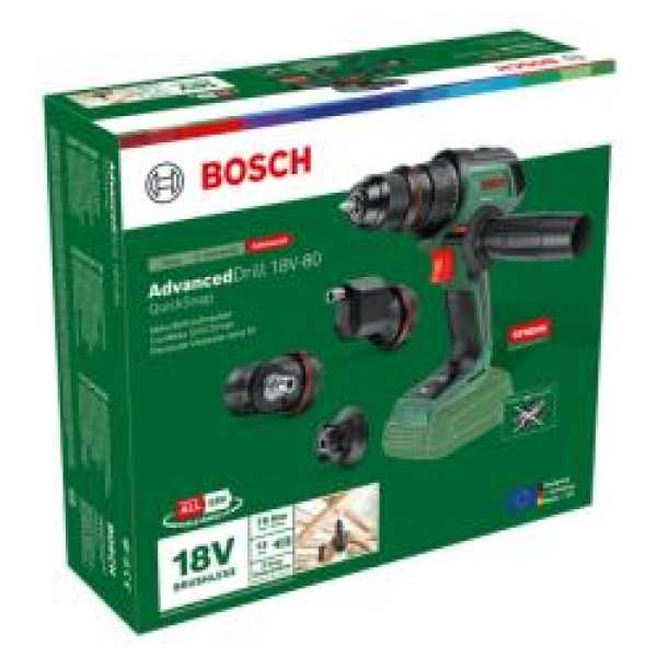 AdvancedDrill 18V-80 QuickSnap Aku.bušilica-odvrtač Bosch sa nastavcima SOLO l 06039E2003 - Image 2