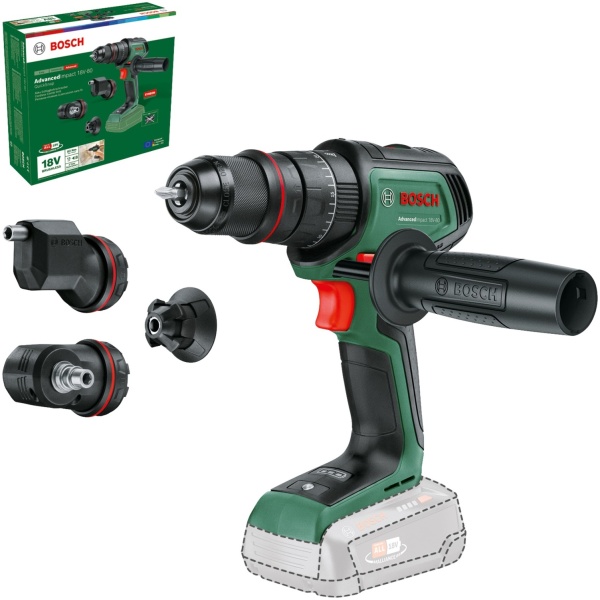 Bosch aku.vibraciona bušilica-odvrtač AdvancedImpact 18V-80 QuickSnap sa nastavcima SOLO l 06039E2103