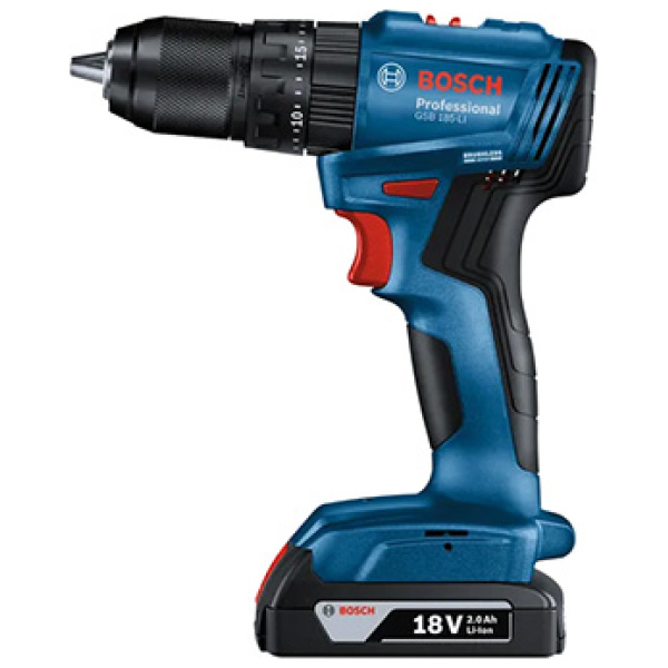 Bosch GSB 185-Li Aku vibraciona bušilica/odvrtač 18V 1x2,0 Ah + set pribora u koferu l 06019K3102 - Image 4