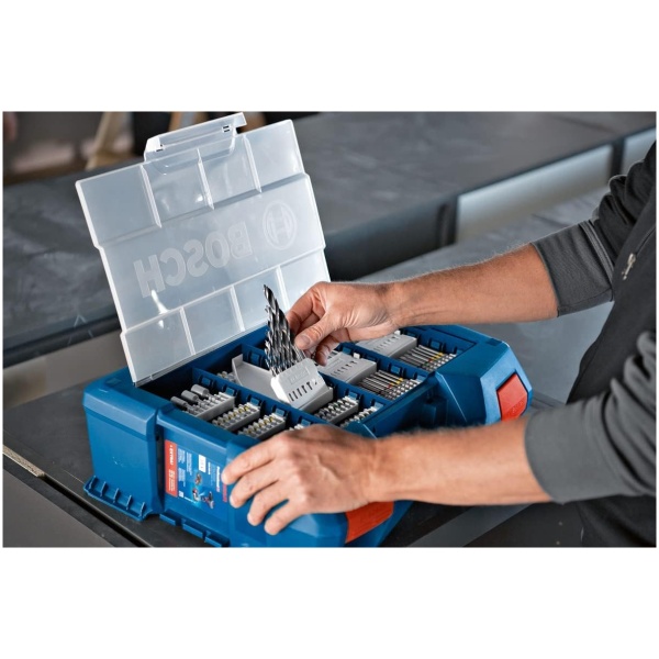 GSB 18V-45 Bosch Aku vibraciona buš/odvrtač+82-delni set L-Case 1x2.0Ah +1x4.0Ah | 0615A5008G - Image 3