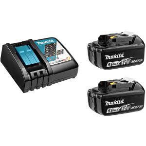 Makita SET 8 sa 2 baterije 18V 5.0Ah BL1850B + DC18RC punjač l BL1850BX2+DC18R