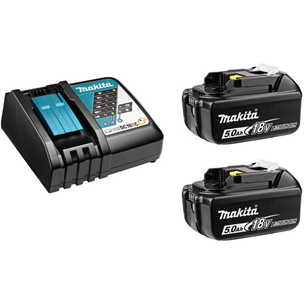 Makita SET 8 sa 2 baterije 18V 5.0Ah BL1850B + DC18RC punjač l BL1850BX2+DC18R