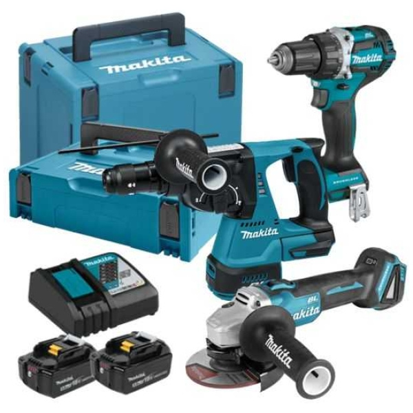 DLX3195JX1 Set Aku.alata LXT DGA504 + DDF484 + DHR243 +18V 2x5.0Ah Makita l DLX3195JX1