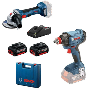 Bosch GDX 180-Li + GWS 180-Li Akumulatorski set  18V; 2×4,0 Ah u koferu l 0615990N1U