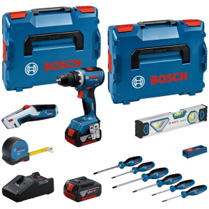 Akumulatorski set Bosch GSR 18V-65 + 2 x GBA 18V 5,0Ah + 19-delni set ručnog alata | 0615A5007K