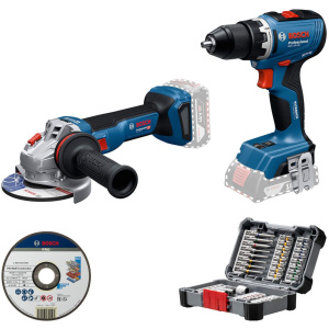 Akumulatorski set Bosch GSR 18V-65 + GWS 18V-11 + 45-delni set bitova | 0615A50091