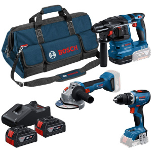 Akumulatorski set Bosch GSR 18V-65 + GBH 18V-22 + GWS 18V-8 + 2 x GBA 18V 4,0Ah + torba | 0615A50094