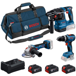 Akumulatorski set Bosch GSB 18V-65 + GBH 18V-22 + GWS 18V-11 + 3 x GBA 18V 5,0Ah + torba | 0615A500AH