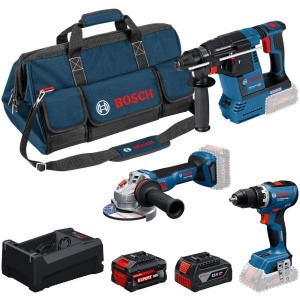 Bosch Aku set GSR 18V-65 + GBH 18V-26 + GWS 18V-11 + 1 x GBA 18V 5,0Ah+1 x EXBA 18V 5,5Ah + torba | 0615A500AJ