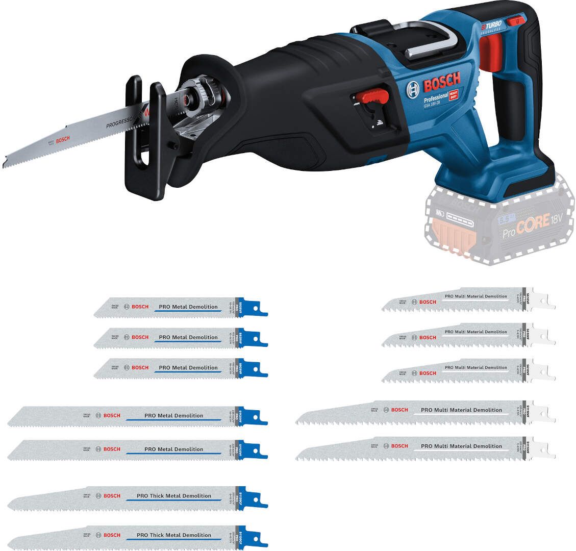 GSA 18V-28 Bosch Aku univerzalna testera-recipro + 14-delni set testerica SOLO | 0615V0003G