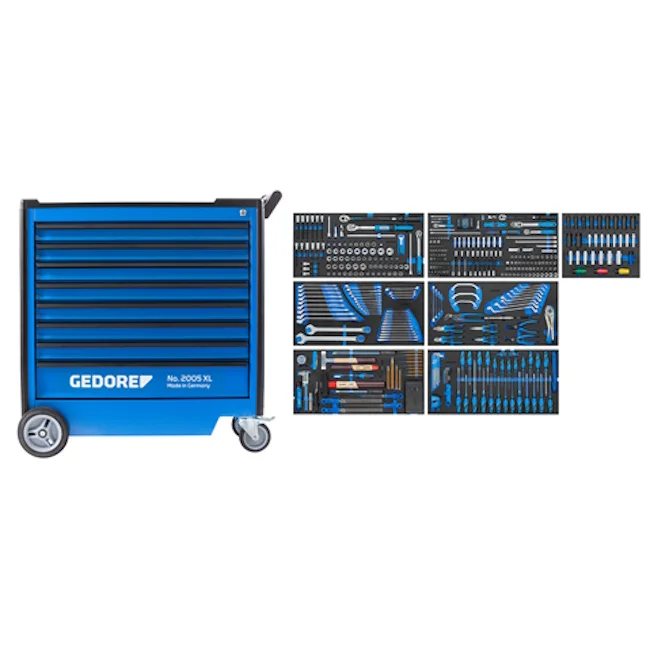 Gedore 2005 XL-S-466 Kolica XL sa 8 fioka i setom alata 466 delova | 2005 XL-S-466